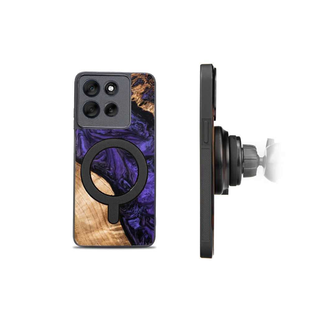 Holzhülle für Motorola Moto G86 5G, Bewood Unique Violet für MagSafe