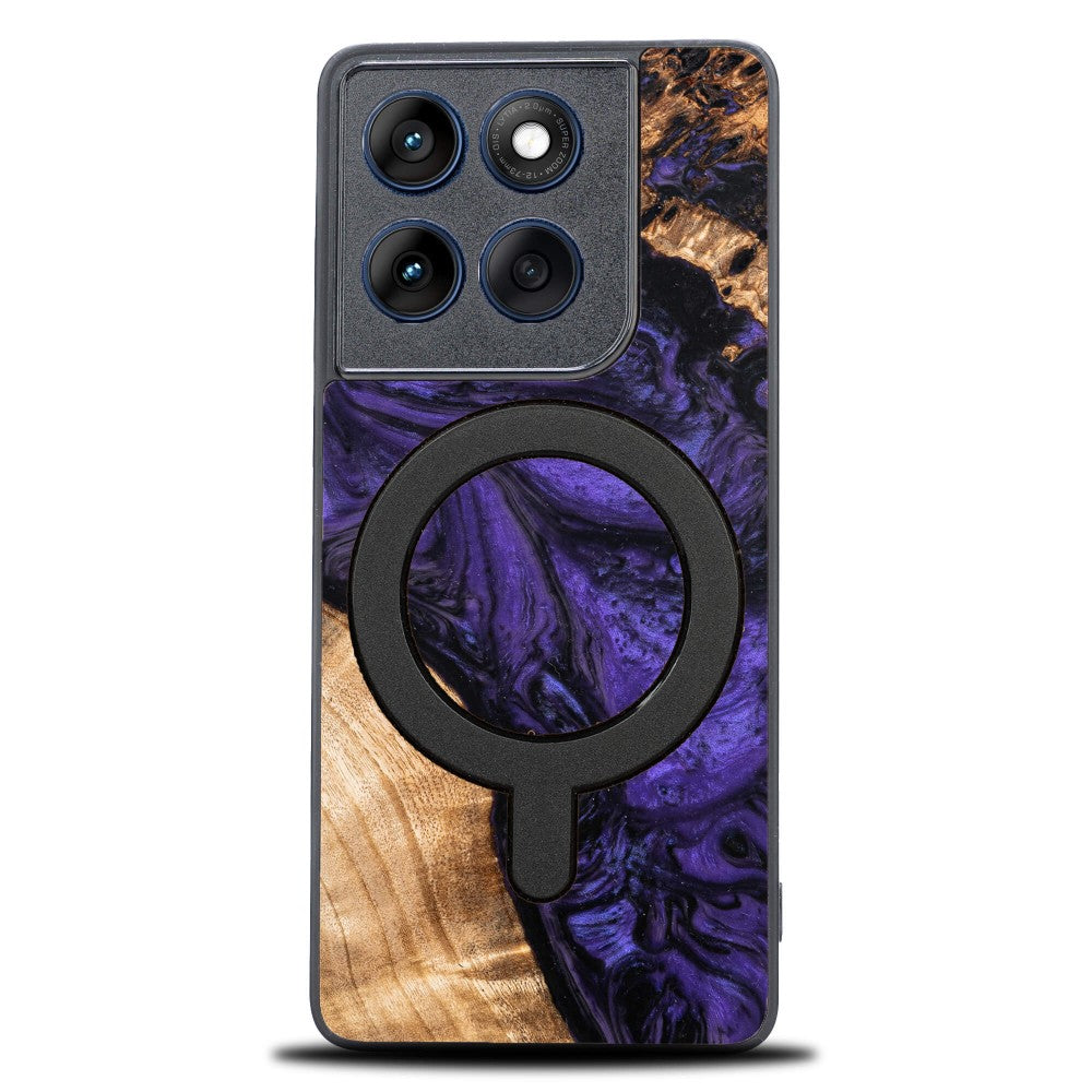 Holzhülle für Motorola Edge 70, Bewood Unique Violet für MagSafe