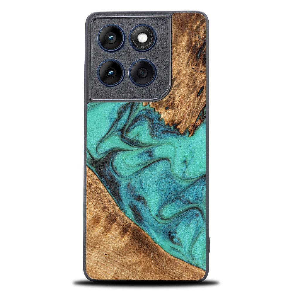 Holzhülle für Motorola Edge 70, Bewood Unique Turquoise