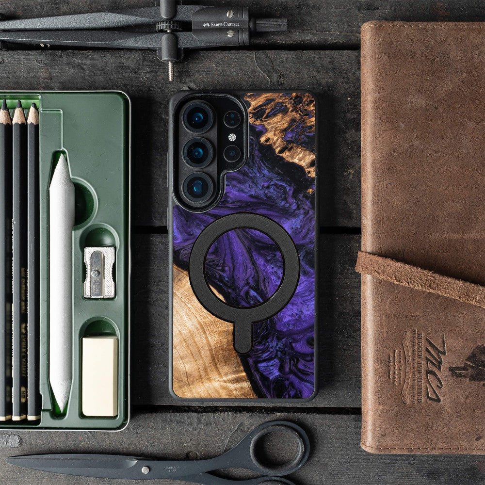Holzhülle für Galaxy S26 Ultra, Bewood Unique Violet für MagSafe