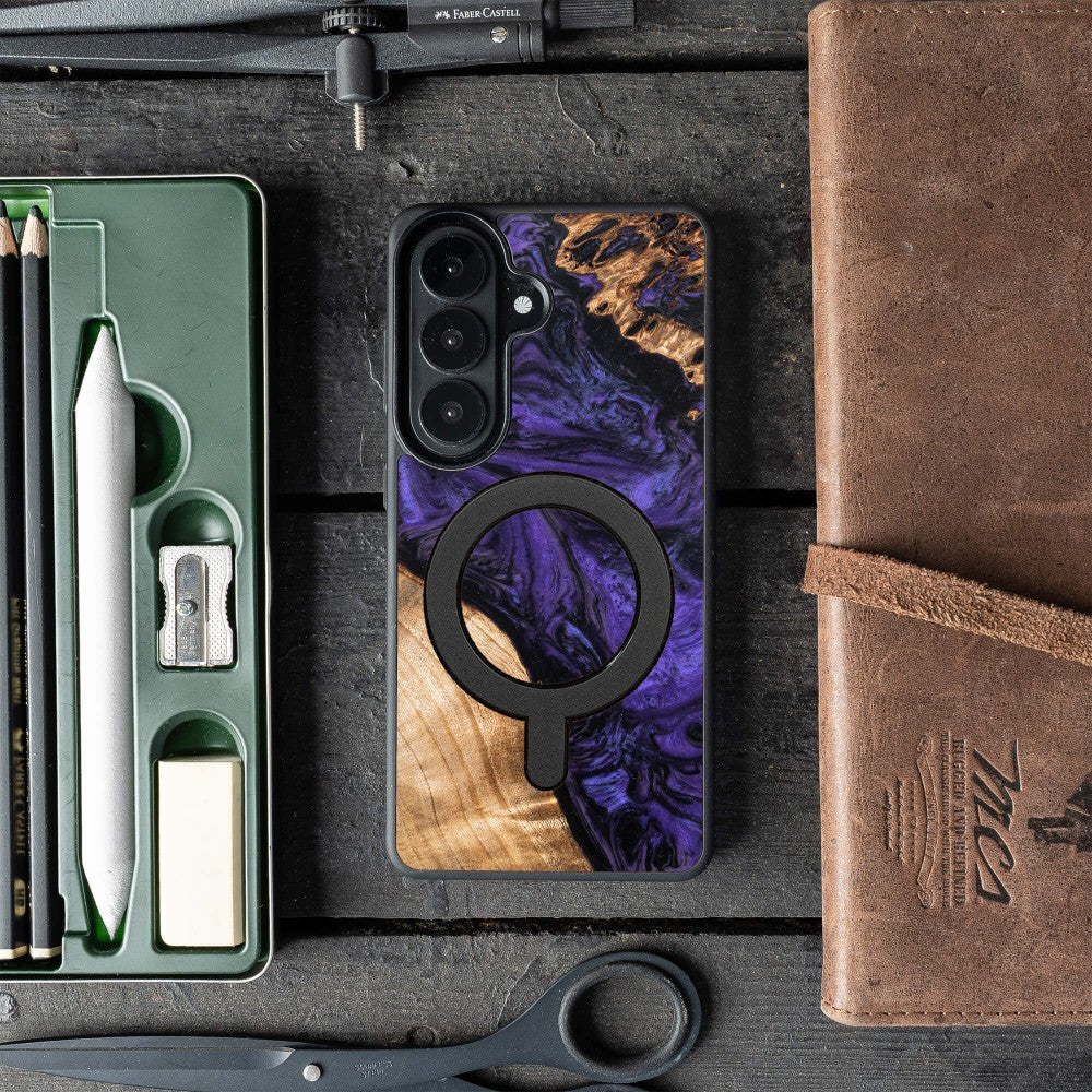 Holzhülle für Galaxy S26 Plus, Bewood Unique Violet für MagSafe