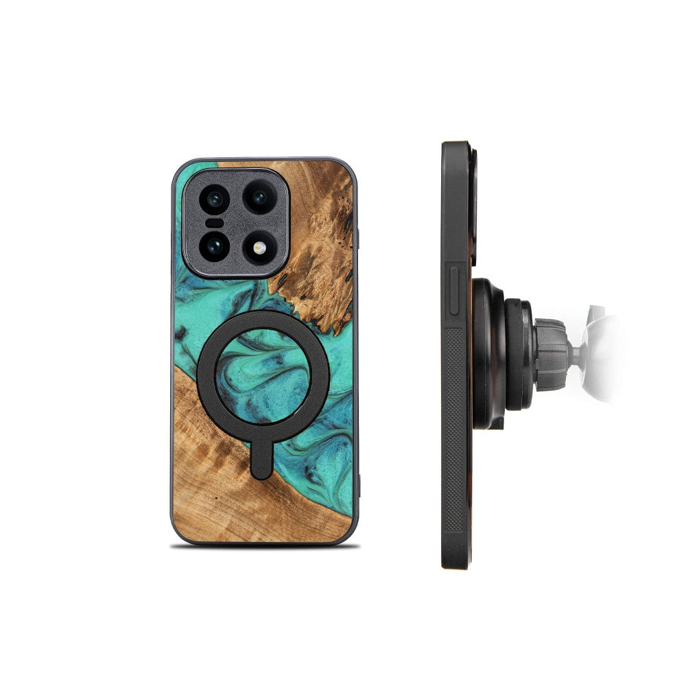 Holzhülle für OnePlus 15, Bewood Unique Turquoise für MagSafe