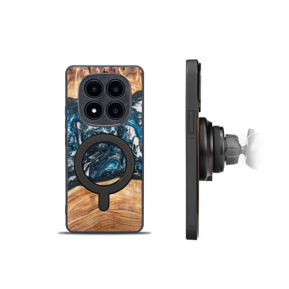 Holzhülle für Xiaomi Redmi Note 15 5G / Xiaomi POCO M8 5G, Bewood Unique Planets Erde für MagSafe