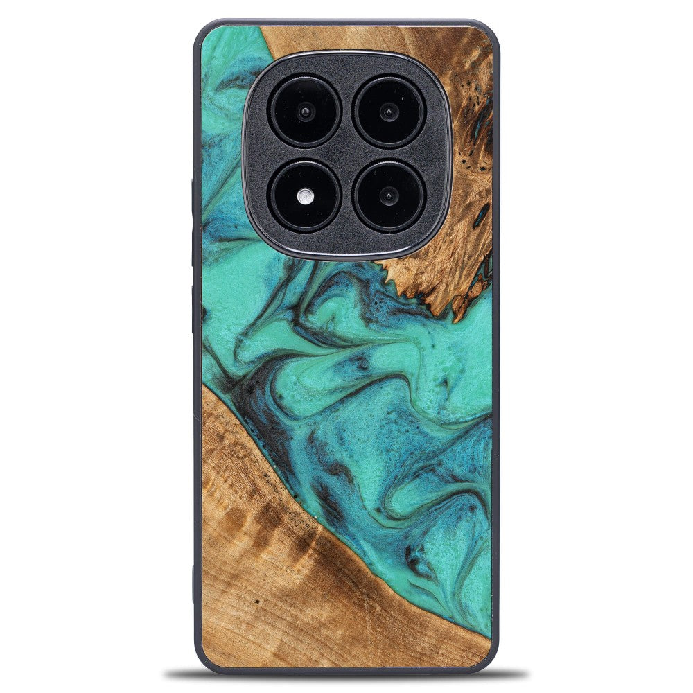 Holzhülle für Xiaomi Redmi Note 15 Pro Plus 5G, Bewood Unique Turquoise