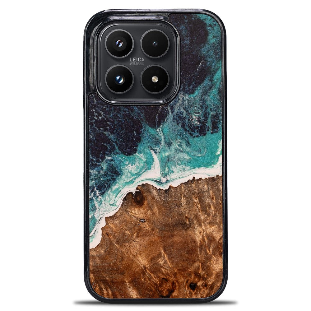Holzhülle für Xiaomi 17, Bewood Unique Dream Island, Blau-Braun