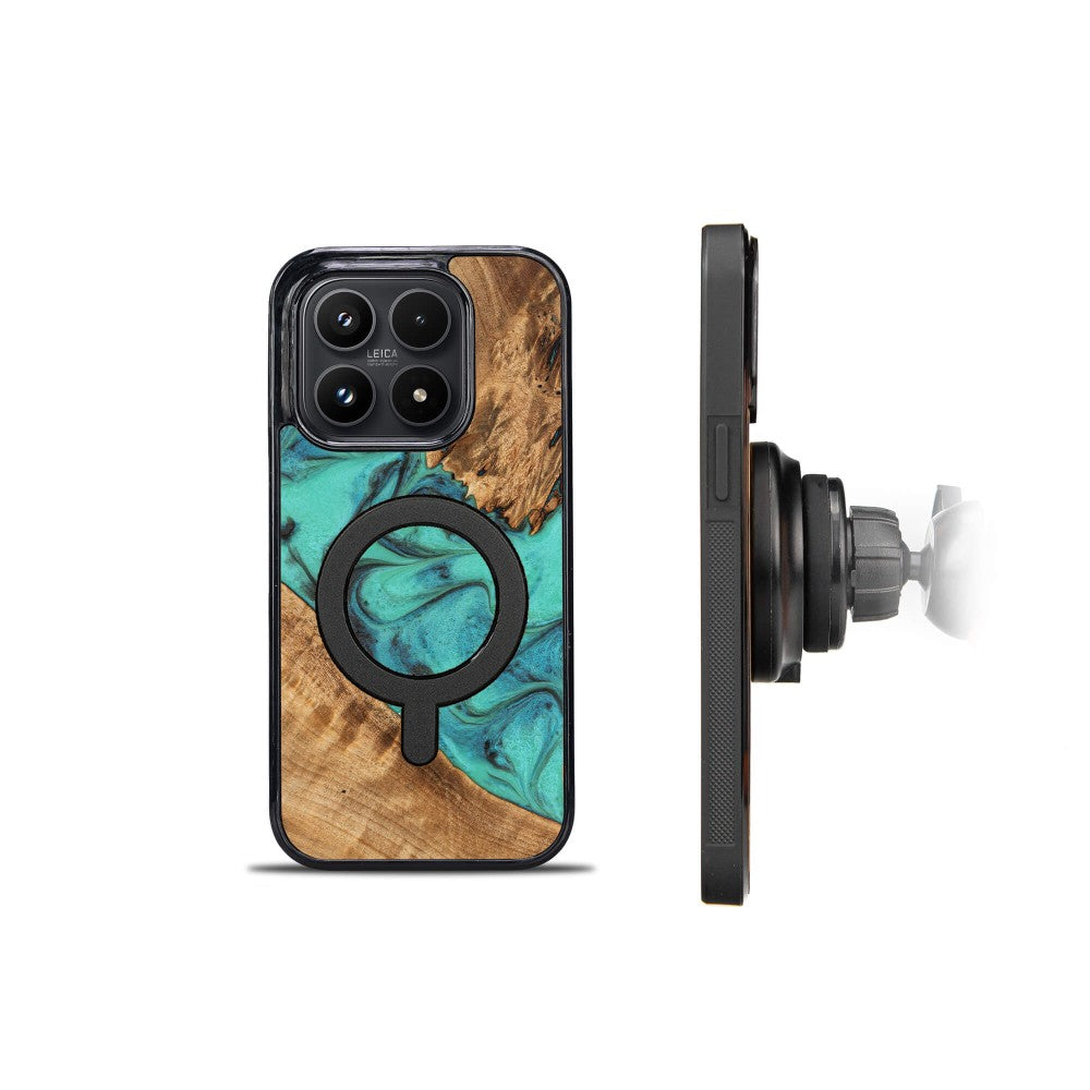 Holzhülle für Xiaomi 17, Bewood Unique Turquoise für MagSafe