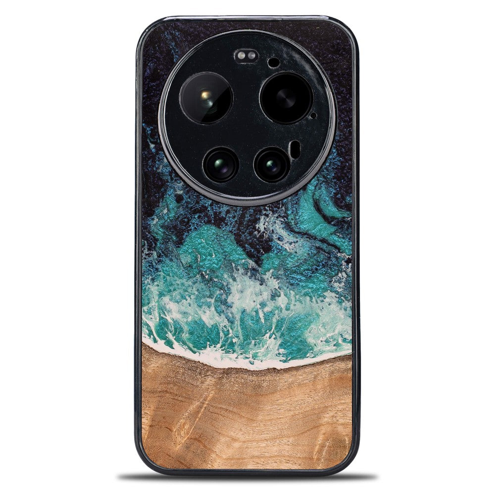 Holzhülle für Xiaomi 17 Ultra, Bewood Unique Dream Island, Blau-Braun