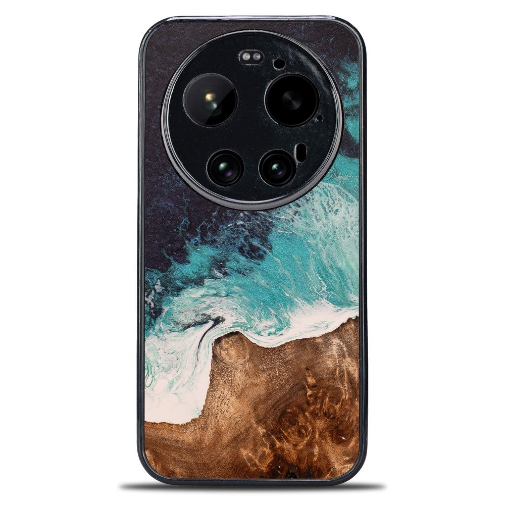 Holzhülle für Xiaomi 17 Ultra, Bewood Unique Dream Island, Blau-Braun