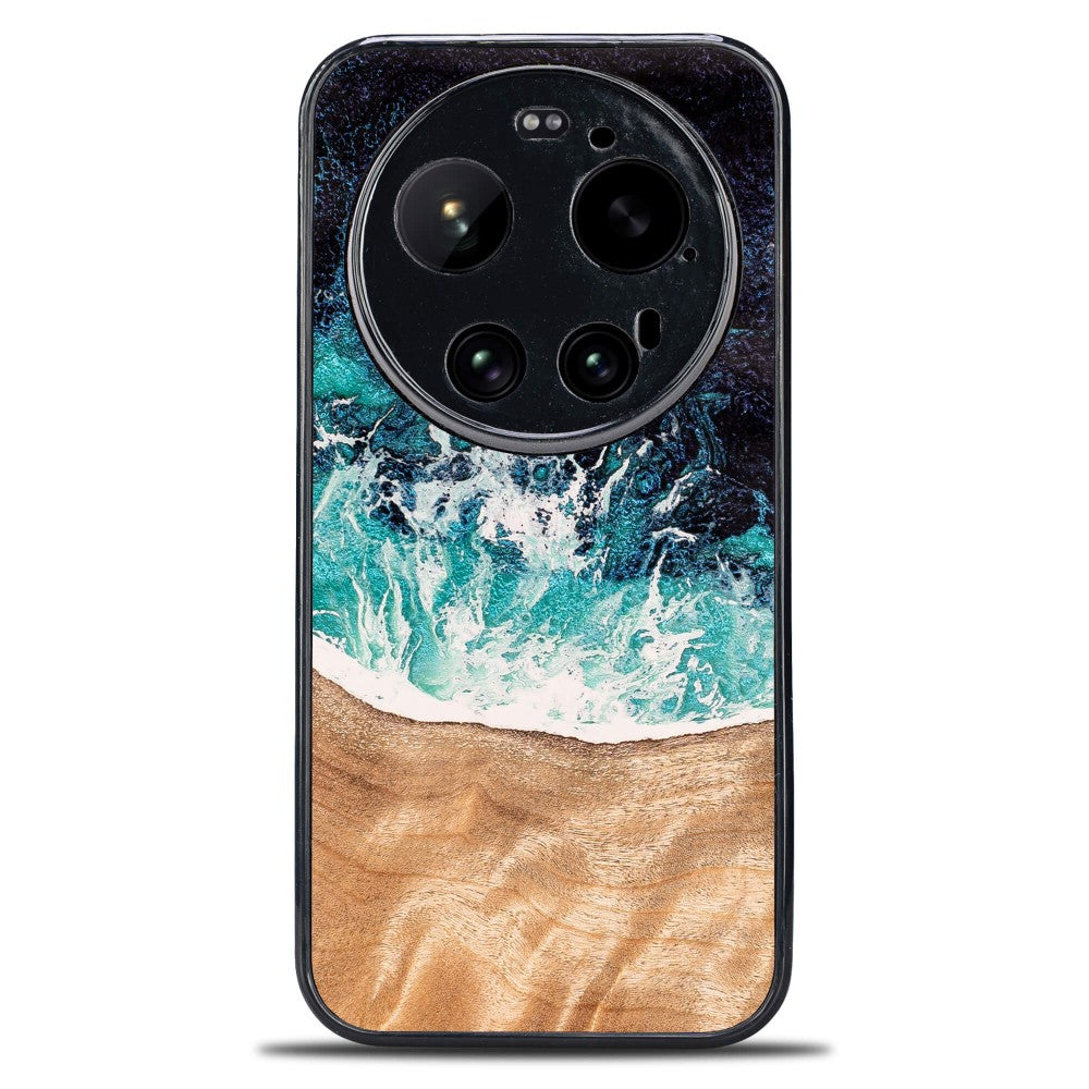 Holzhülle für Xiaomi 17 Ultra, Bewood Unique Dream Island, Blau-Braun