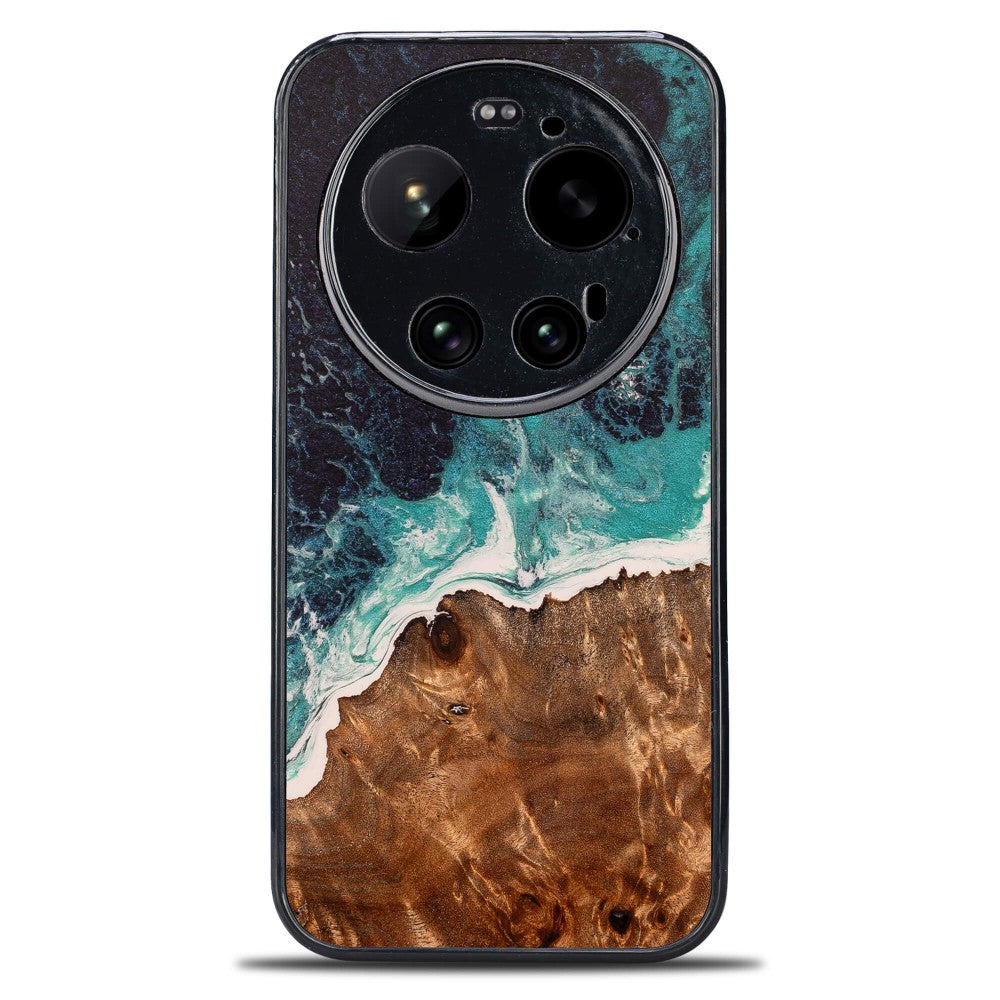 Holzhülle für Xiaomi 17 Ultra, Bewood Unique Dream Island, Blau-Braun