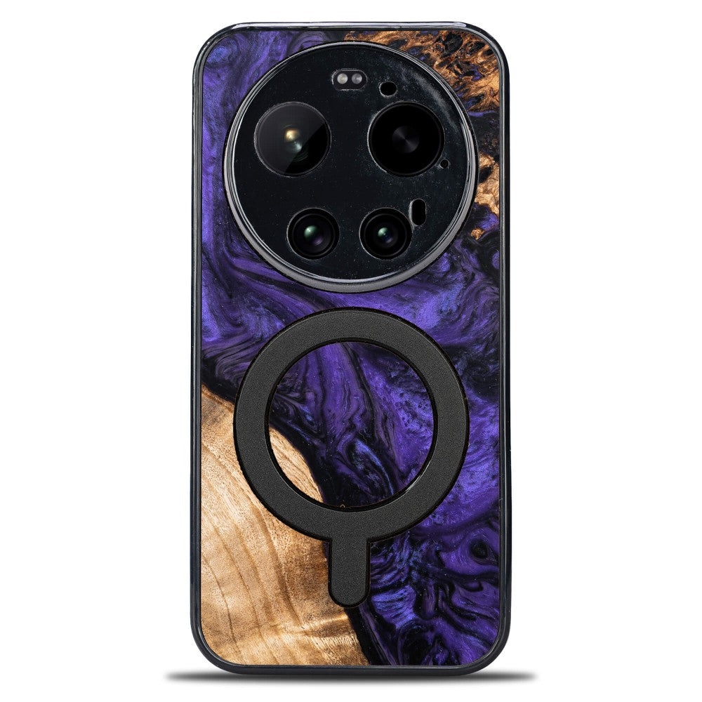 Holzhülle für Xiaomi 17 Ultra, Bewood Unique Violet für MagSafe