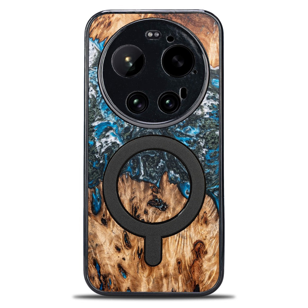 Holzhülle für Xiaomi 17 Ultra, Bewood Unique Planets Erde für MagSafe