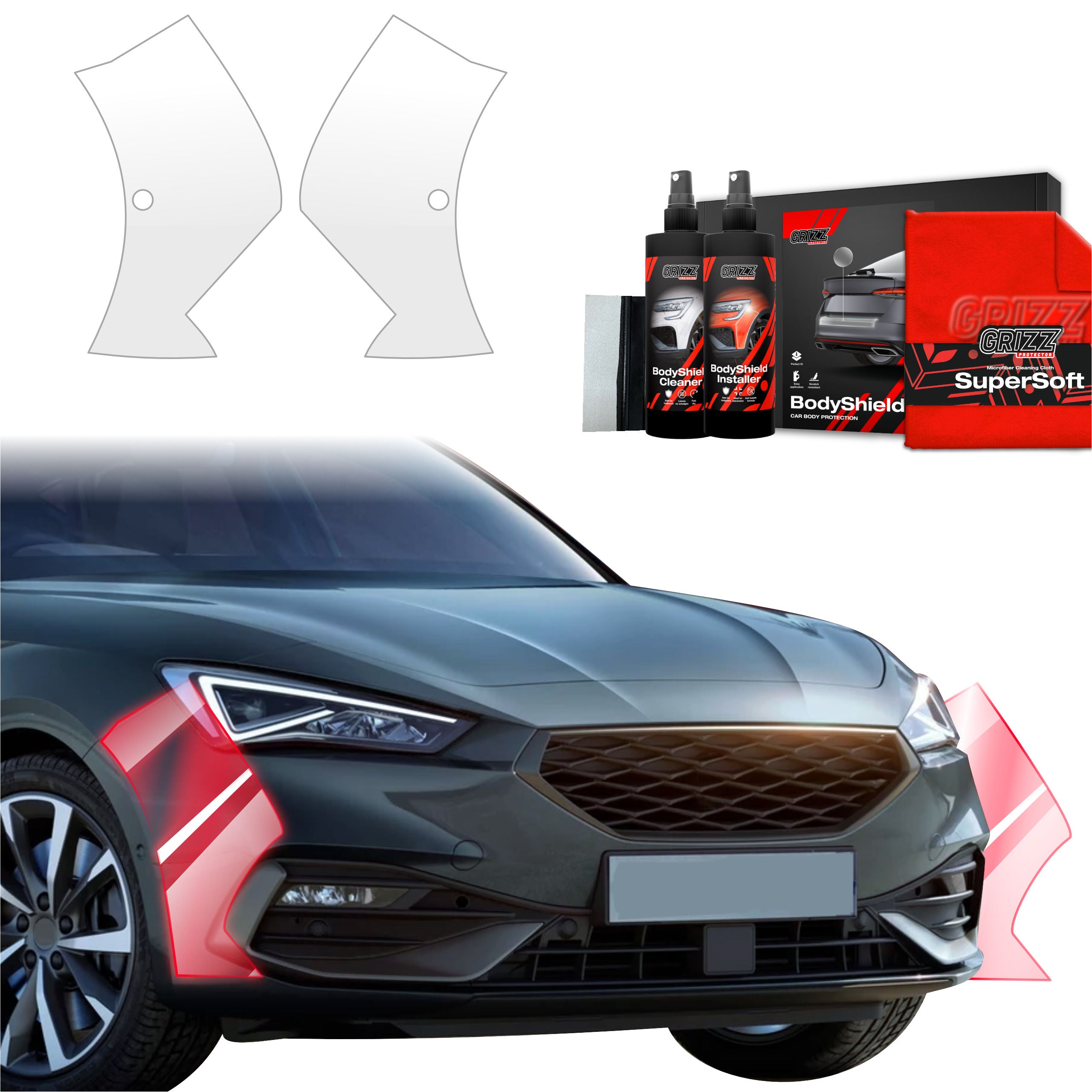 2in1 Schutzfolie Grizz Protector für Stoßstange - Seat Leon (2024-2026)
