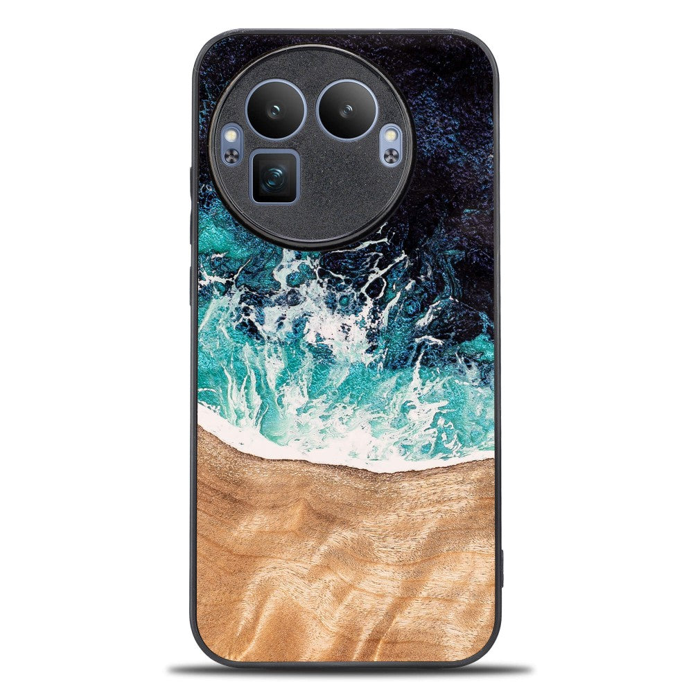 Holzhülle für Realme GT 8 Pro, Bewood Unique Dream Island, Blau-Braun