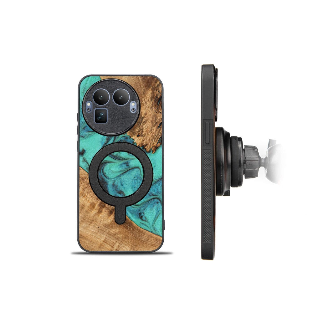 Holzhülle für Realme GT 8 Pro, Bewood Unique Turquoise für MagSafe