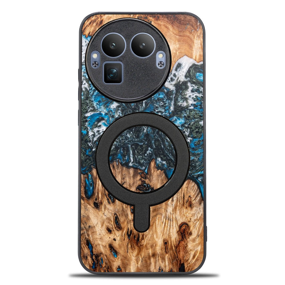Holzhülle für Realme GT 8 Pro, Bewood Unique Planets Erde für MagSafe