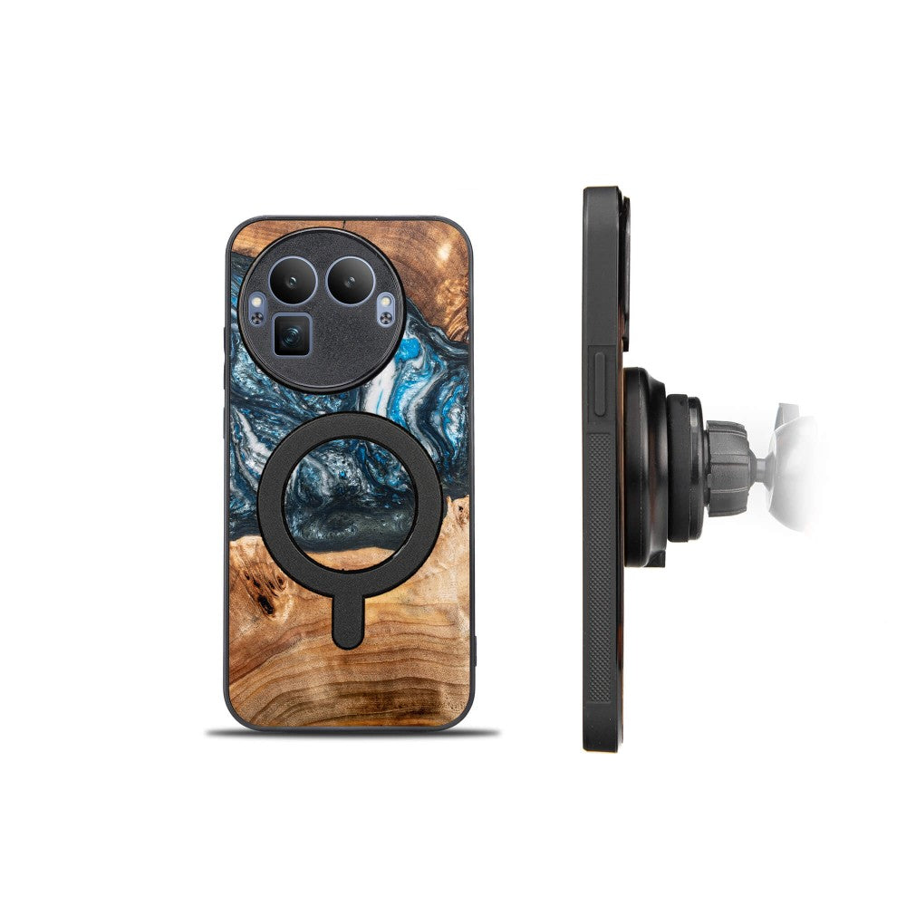 Holzhülle für Realme GT 8 Pro, Bewood Unique Planets Erde für MagSafe