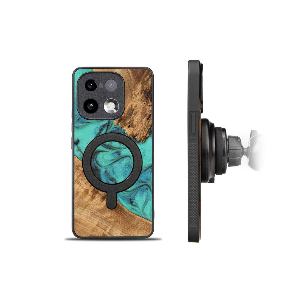 Holzhülle für Realme 16 Pro Plus 5G, Bewood Unique Turquoise für MagSafe