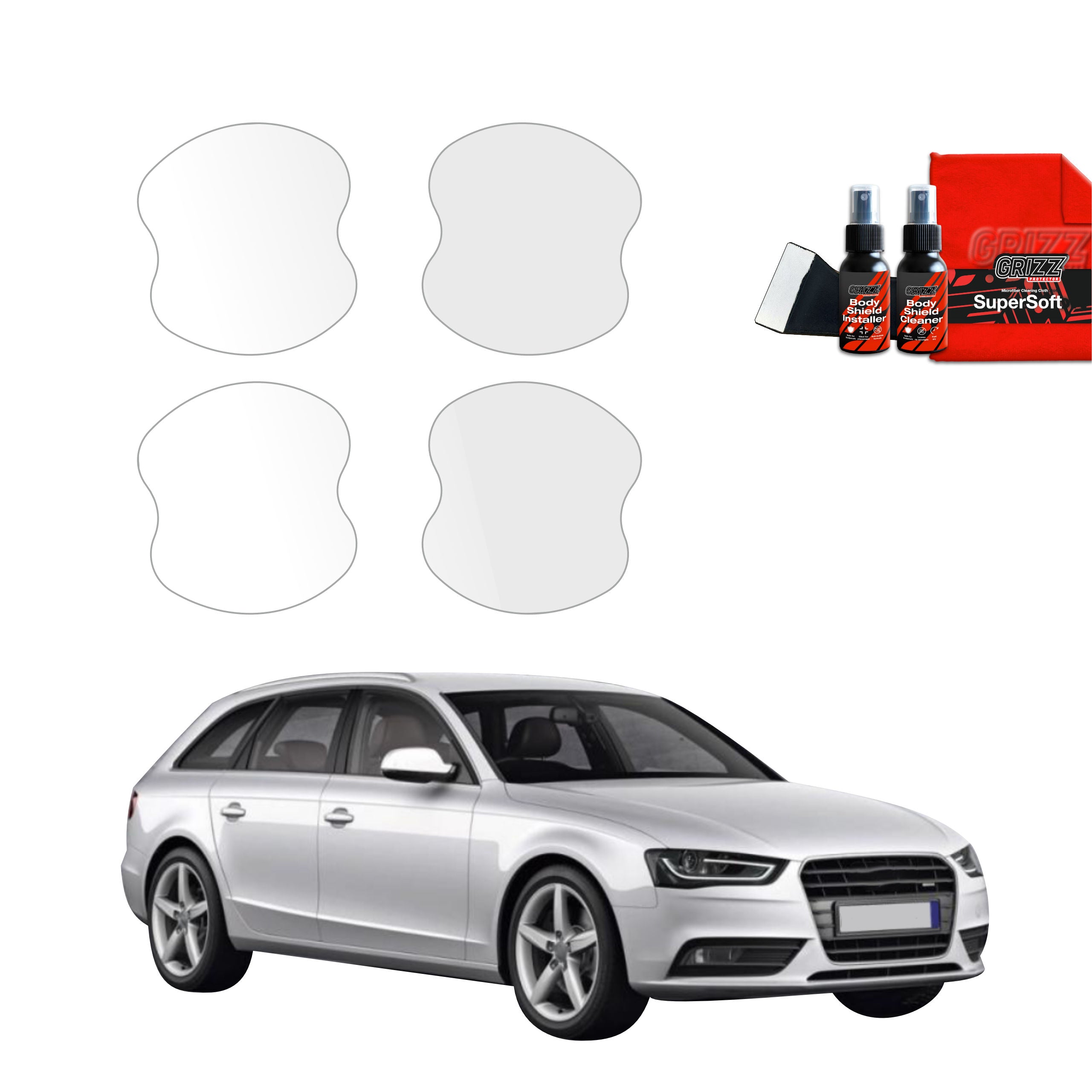 4in1 Schutzfolie Grizz Protector für Türgriffmulden - Audi A4 B8 Avant Facelifting (2011-2015)