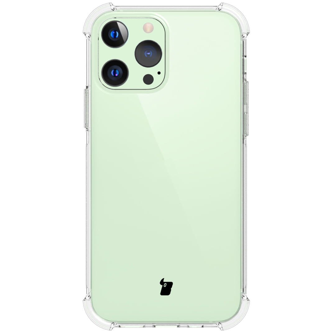 Schutzhülle + 2x Glas + Kameraschutz Bizon Case Clear Pack iPhone 13 Pro, Transparent