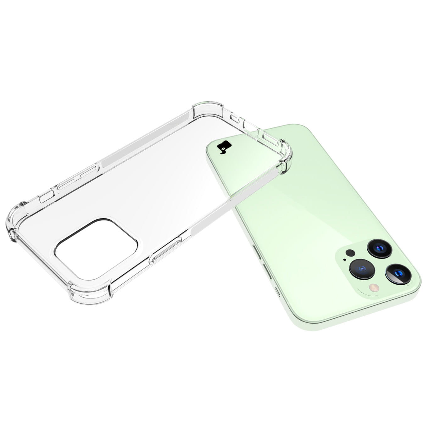 Schutzhülle + 2x Glas + Kameraschutz Bizon Case Clear Pack iPhone 13 Pro, Transparent