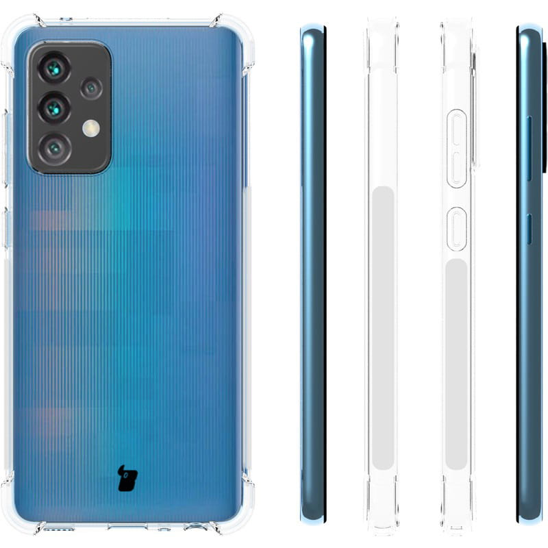 Schutzhülle + 2x Glas + Kameraschutz Bizon Case Clear Pack für Galaxy A52s 5G, A52 5G / 4G, Transparent