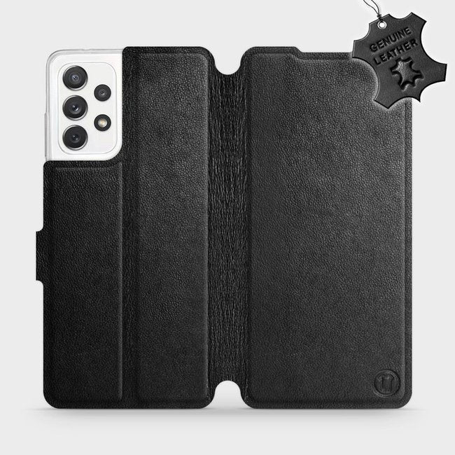 Echtleder Handyhülle für Galaxy A72 5G, Mobiwear Leather, Schwarz