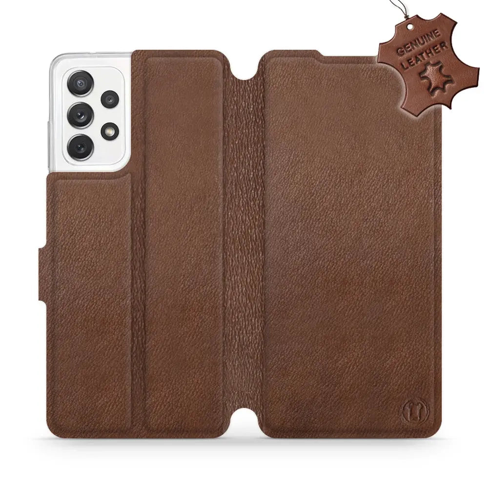 Echtleder Handyhülle für Galaxy A72 5G, Mobiwear Leather, Braun