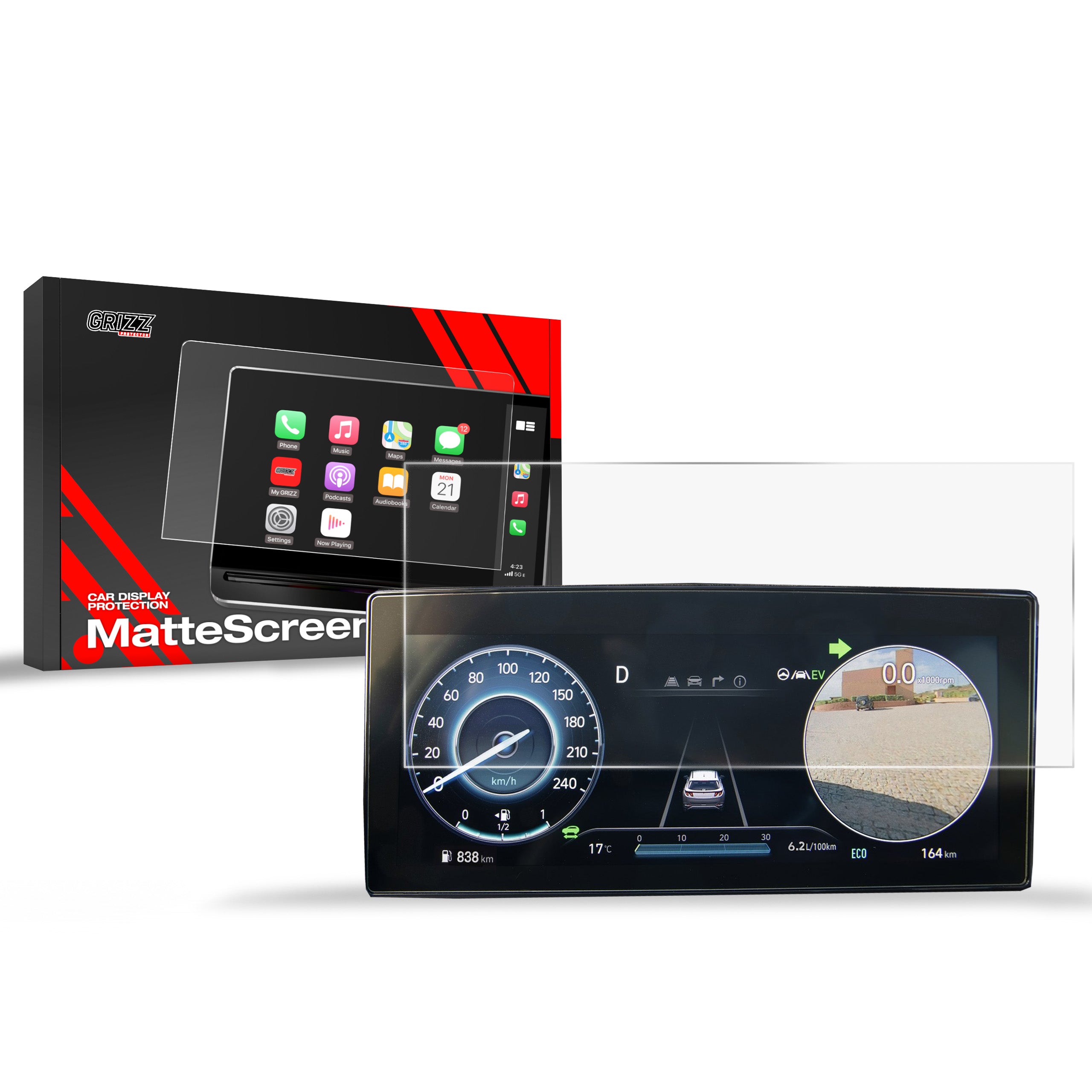 Matte Autodisplayfolie für Hyundai Tucson 10,25" (2020-2024), Grizz Protector
