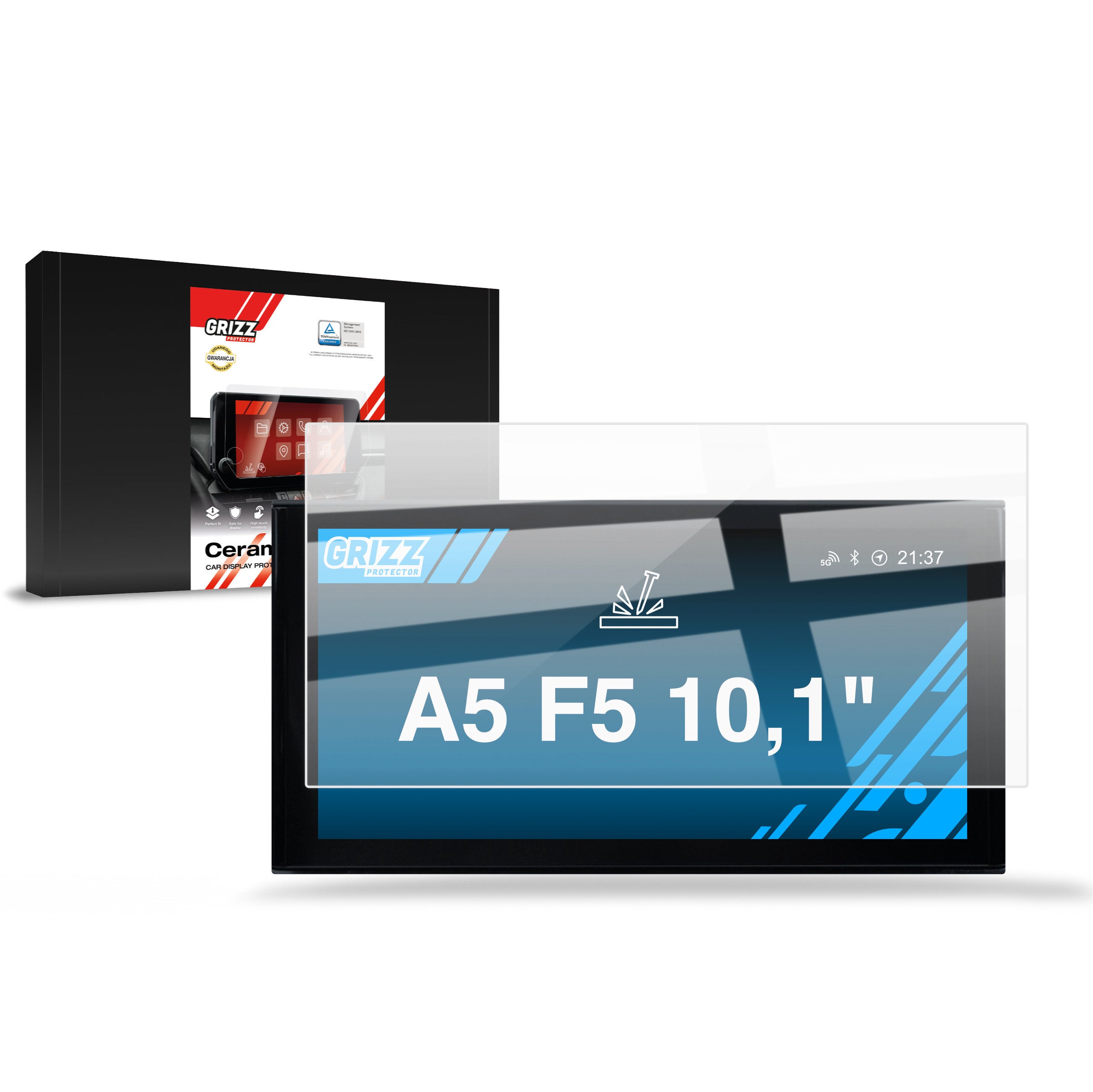 Keramische Autodisplayfolie für Audi A5 F5 10,1" (2019-2024), Grizz Protector