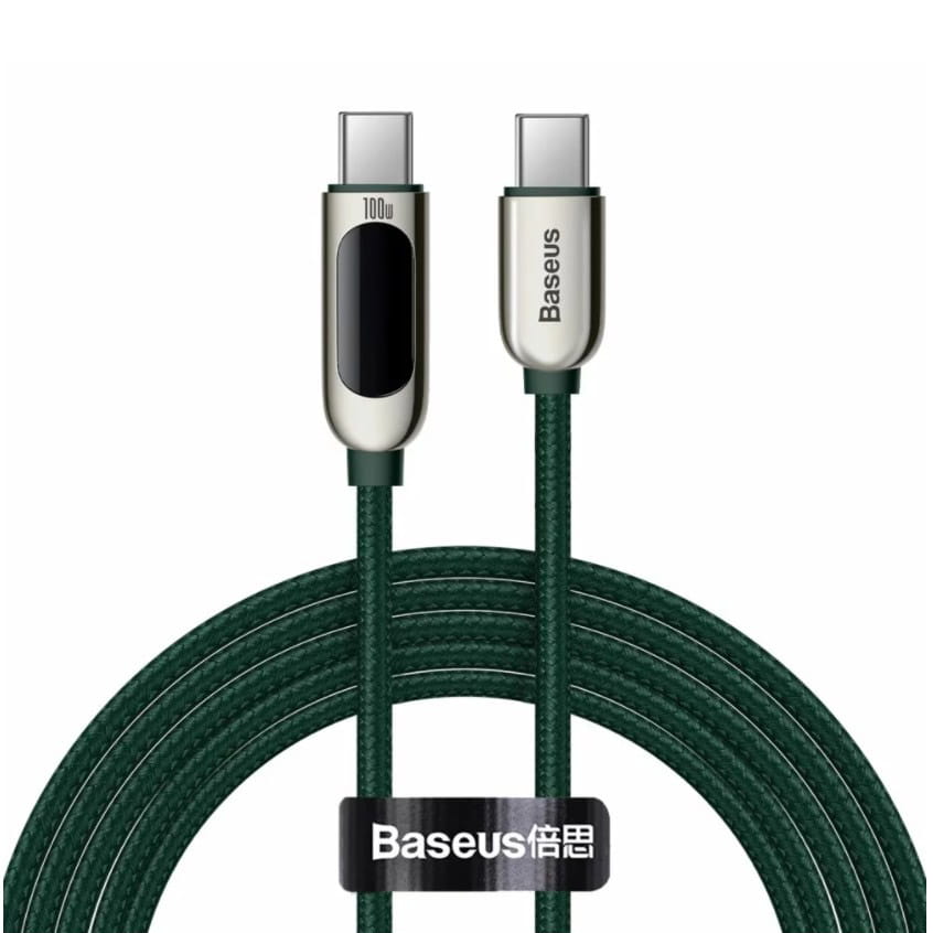 Kabel Baseus Display 100W 5A USB-C für USB-C 2m, Grün