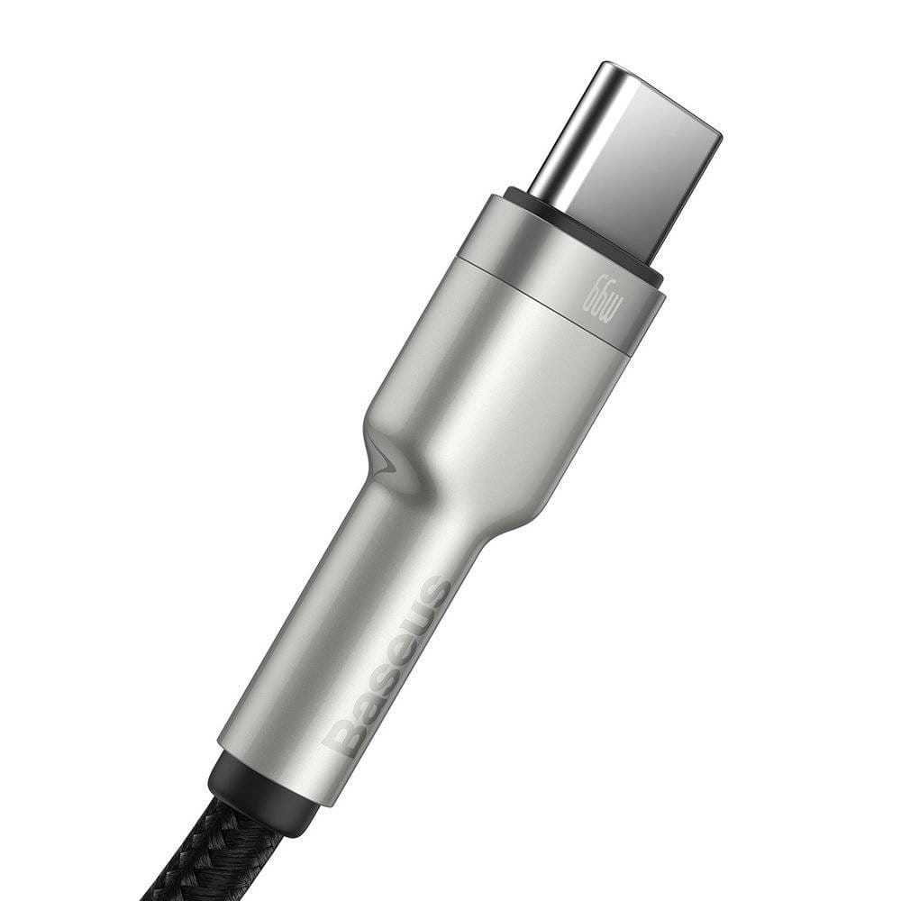Kabel Baseus Cafule Metal USB-A für USB-C 66CM, 6A, 25cm, Schwarz