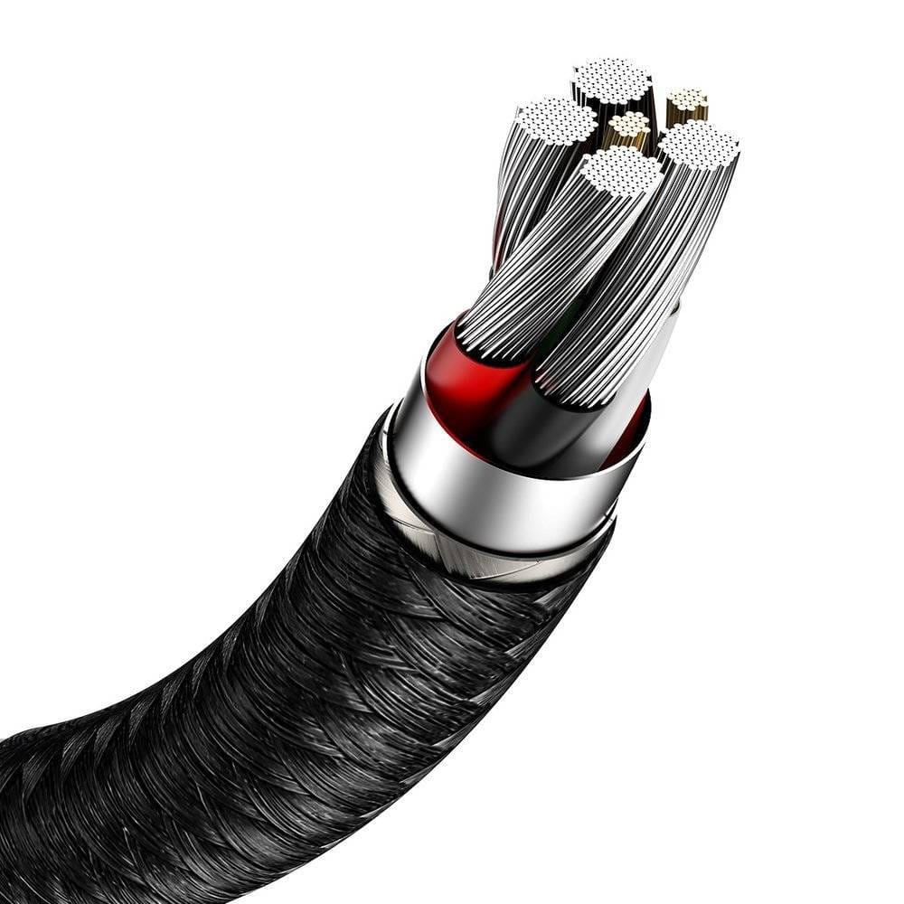 Kabel Baseus Cafule Metal USB-A für USB-C 66CM, 6A, 25cm, Schwarz