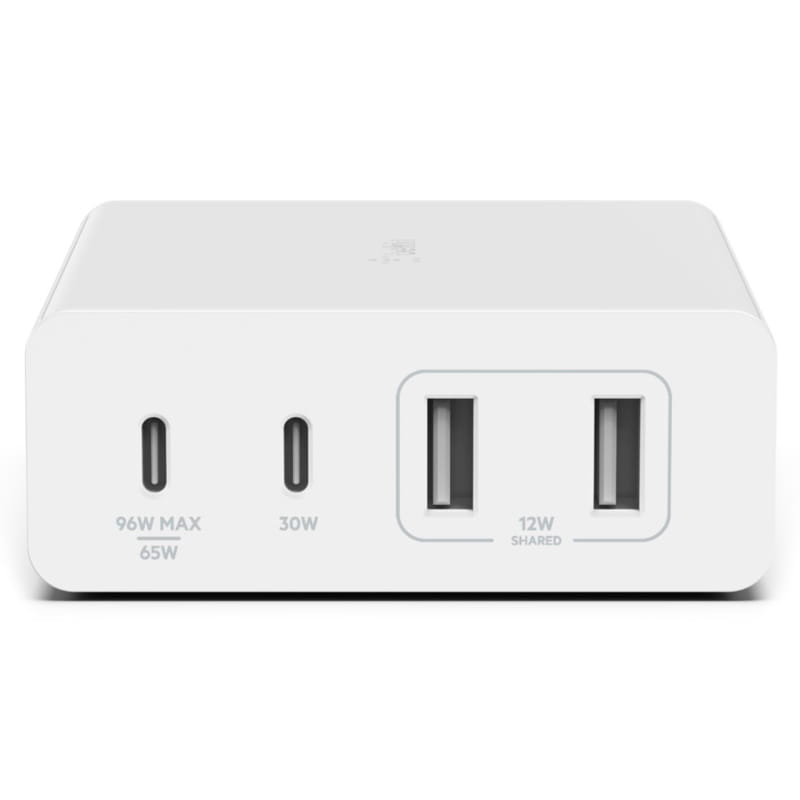 Wandladegerät Belkin Boost Pro 4-Port GaN Charger 108W MFi 2x USB-C, 2x USB-A, Weiß