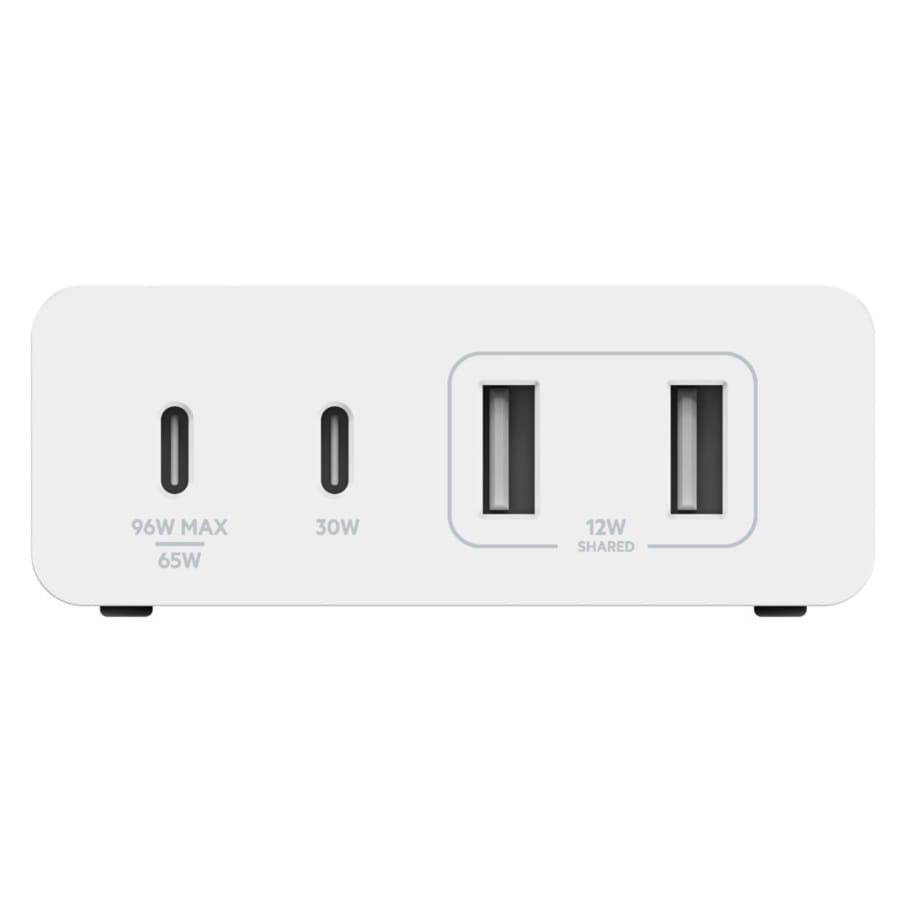 Wandladegerät Belkin Boost Pro 4-Port GaN Charger 108W MFi 2x USB-C, 2x USB-A, Weiß