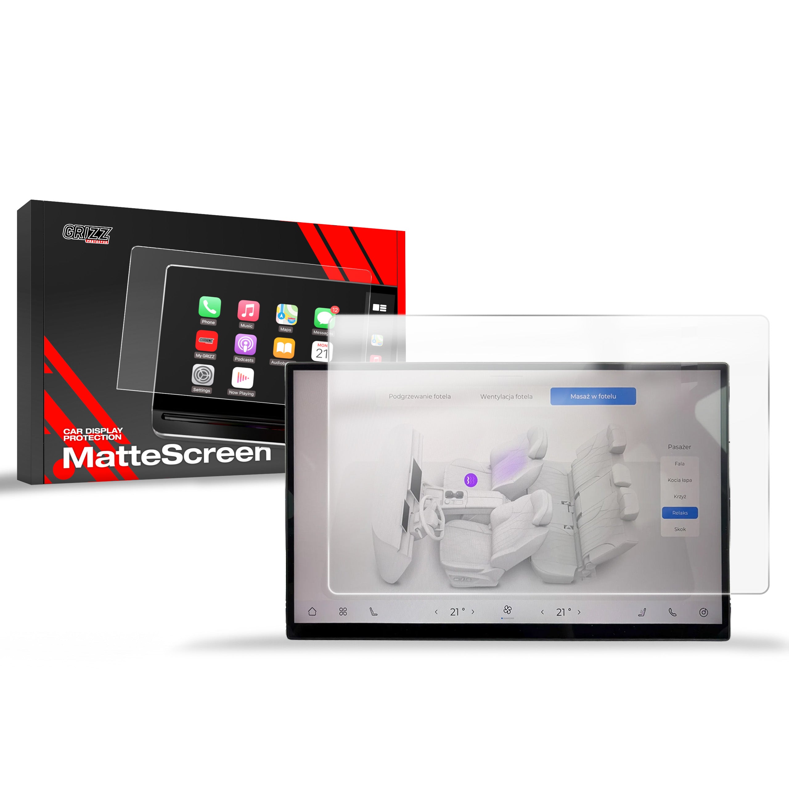 Matte Autodisplayfolie für Chery Tiggo 8 15,6" (2025-2026), Grizz Protector