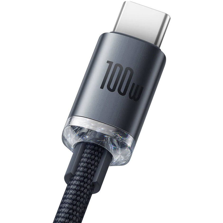 Kabel Baseus Crystal Shine 100W 5A USB-A für USB-C 1,2m, Schwarz