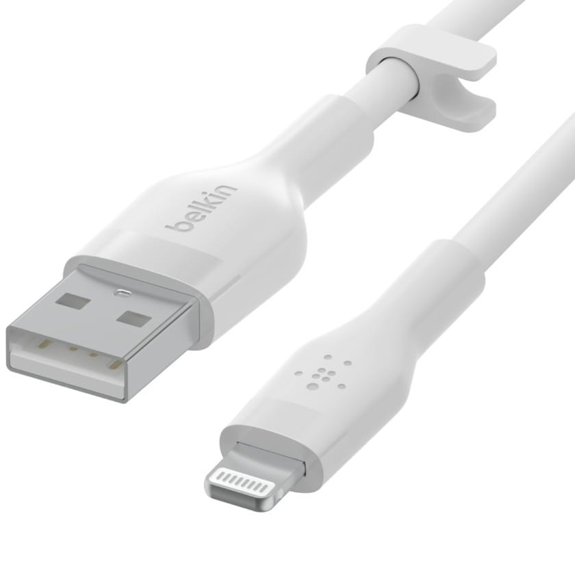 Kabel Belkin Boost Charge Flex Silicone USB-A für Lightning 2m, Weiß