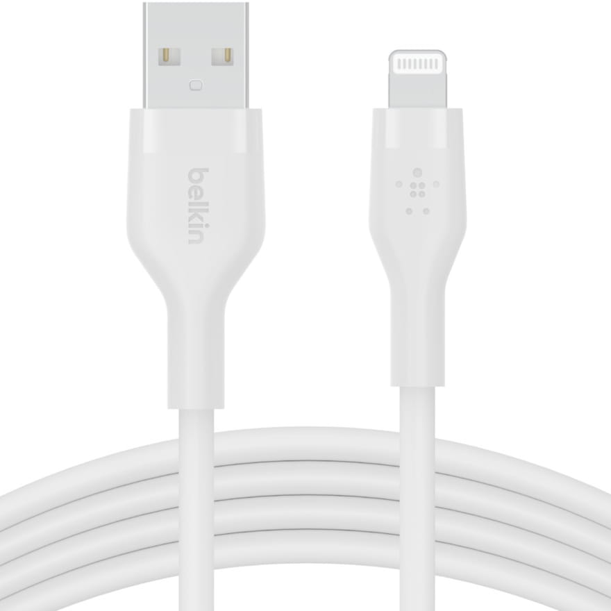 Kabel Belkin Boost Charge Flex Silicone USB-A für Lightning 2m, Weiß