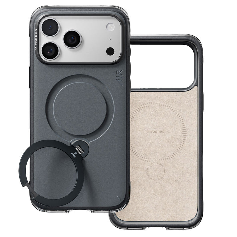 Handyhülle für iPhone 18 Pro Max / 17 Pro Max, Torras Ostand Q3 Air Essential mit MagSafe, Schwarz (2/9)