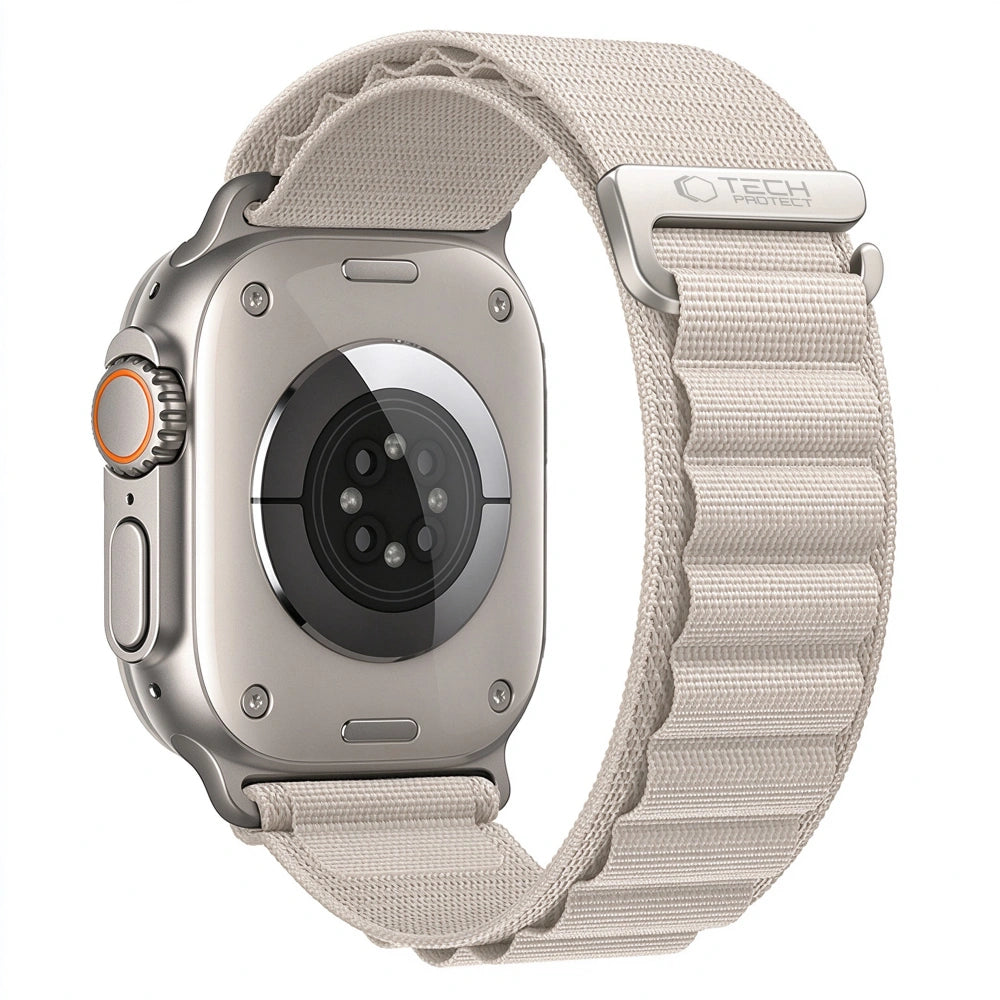Armband für Apple Watch 49/46/45/44 mm, Tech Protect Nylon Pro, Beige (1/9)