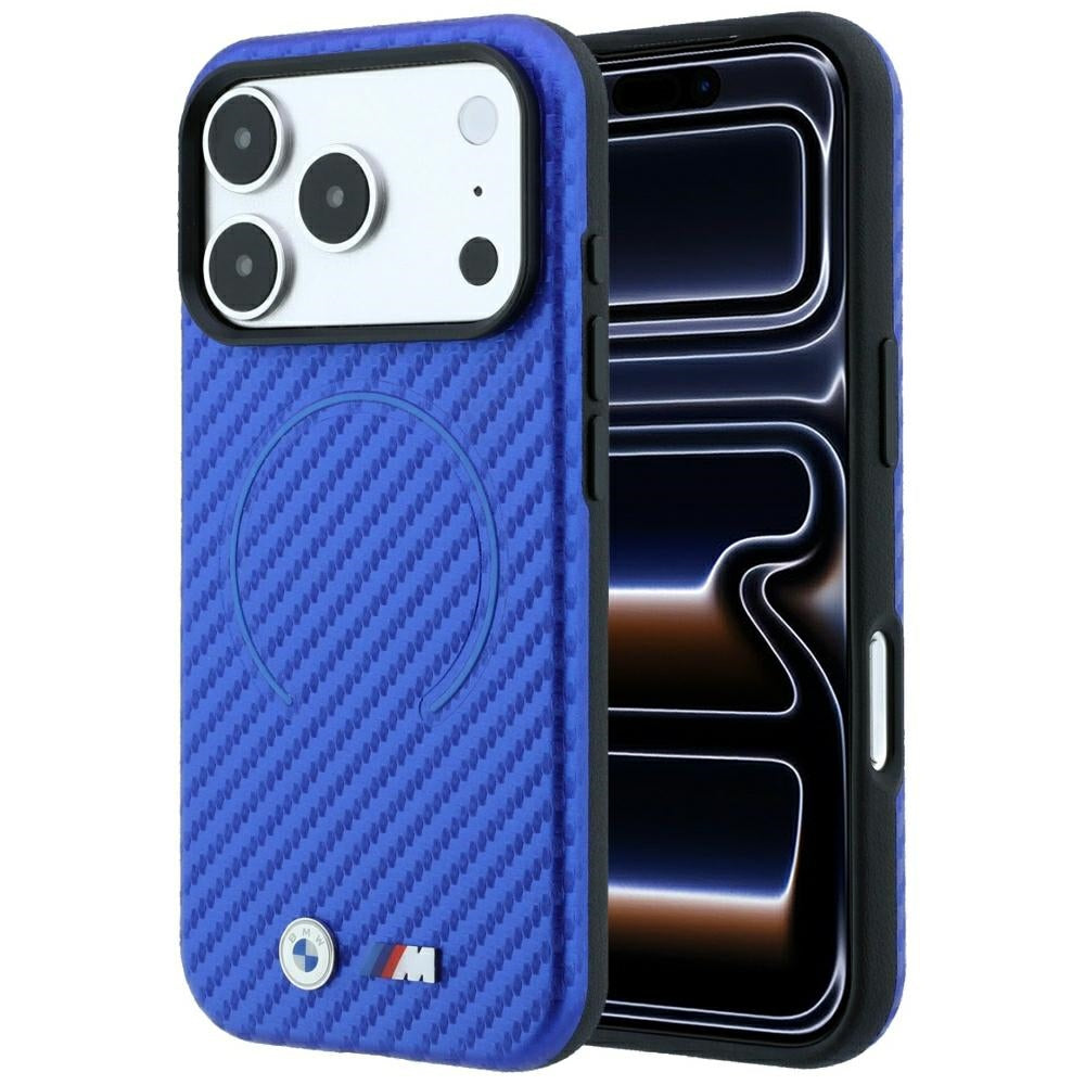Handyhülle für iPhone 18 Pro / 17 Pro, BMW M Carbon Printed Ring mit MagSafe, Blau (1/8)