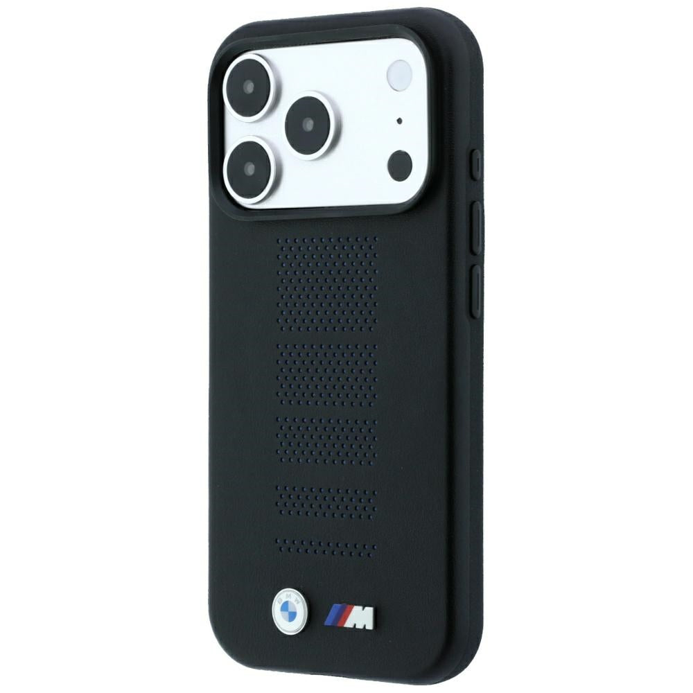 Handyhülle für iPhone 18 Pro / 17 Pro, BMW M Blue Perfo Metal Logo mit MagSafe, Schwarz (2/8)