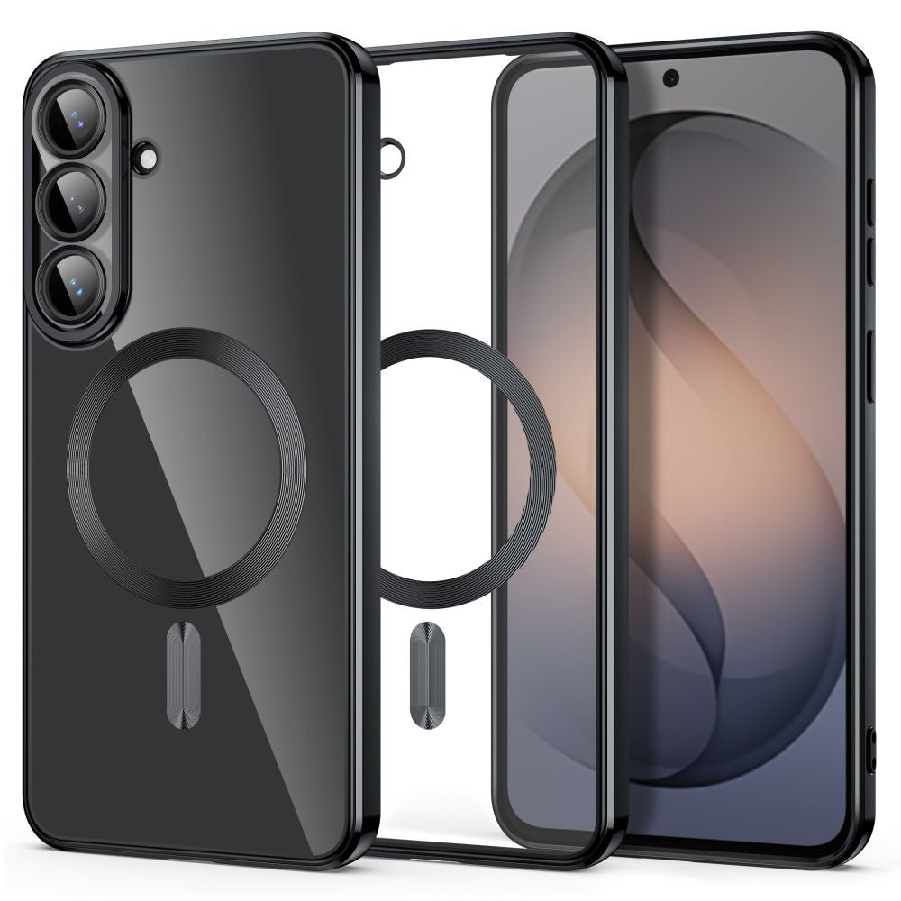 Handyhülle mit Kameraabdeckung für Galaxy S26 FE, Tech-Protect MagFlex für MagSafe, Transparent-Schwarz (1/9)