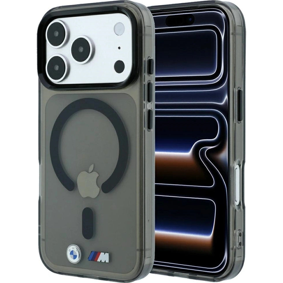 Handyhülle für iPhone 18 Pro Max / 17 Pro Max, BMW M IML Frosted Metal Logo Trims MagSafe, Anthrazit-Transparent (1/8)
