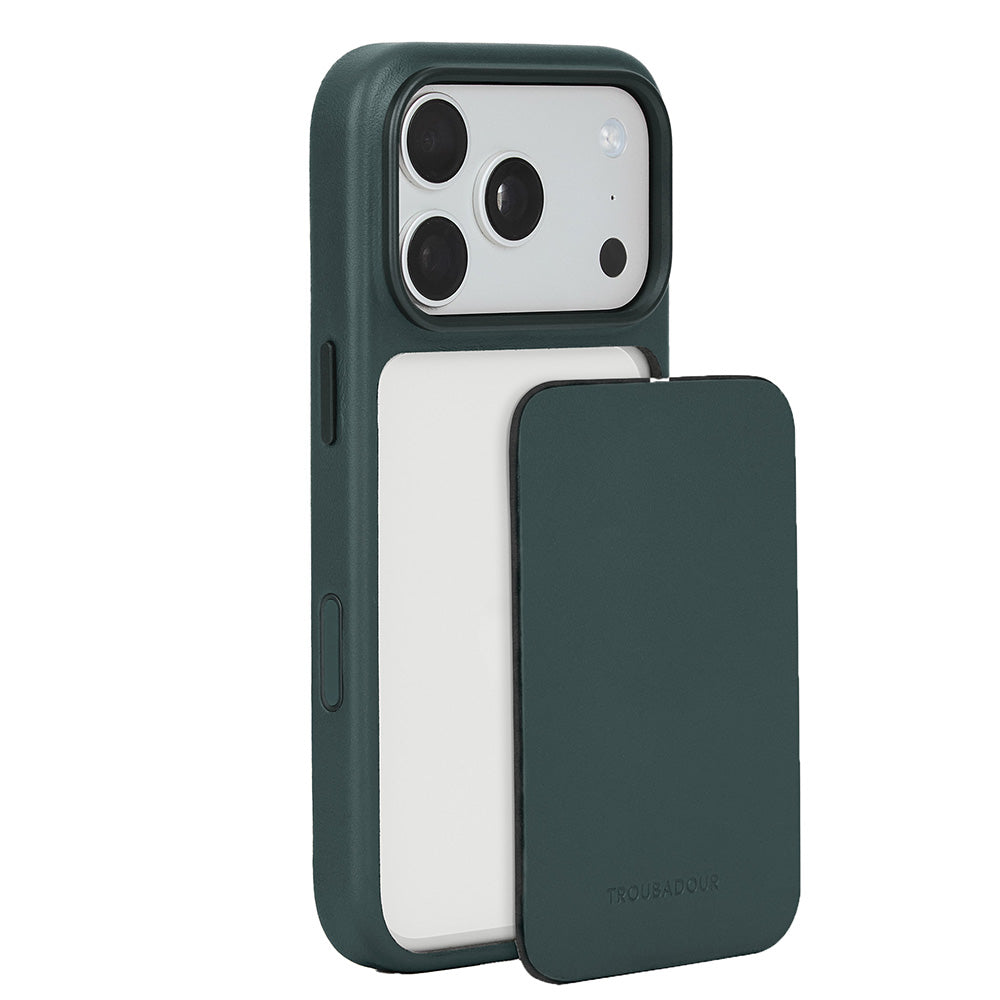 Lederhülle mit modularer Rückseite Troubadour Modular Leather Case für MagSafe für iPhone 18 Pro Max, Dunkelgrün (1/9)