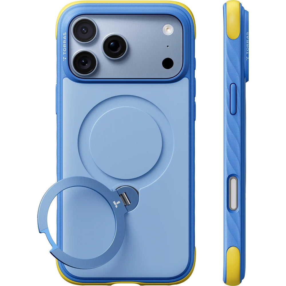 Handyhülle für iPhone 18 Pro / 17 Pro Torras Ostand Q3 Rugg, Blau (1/7)