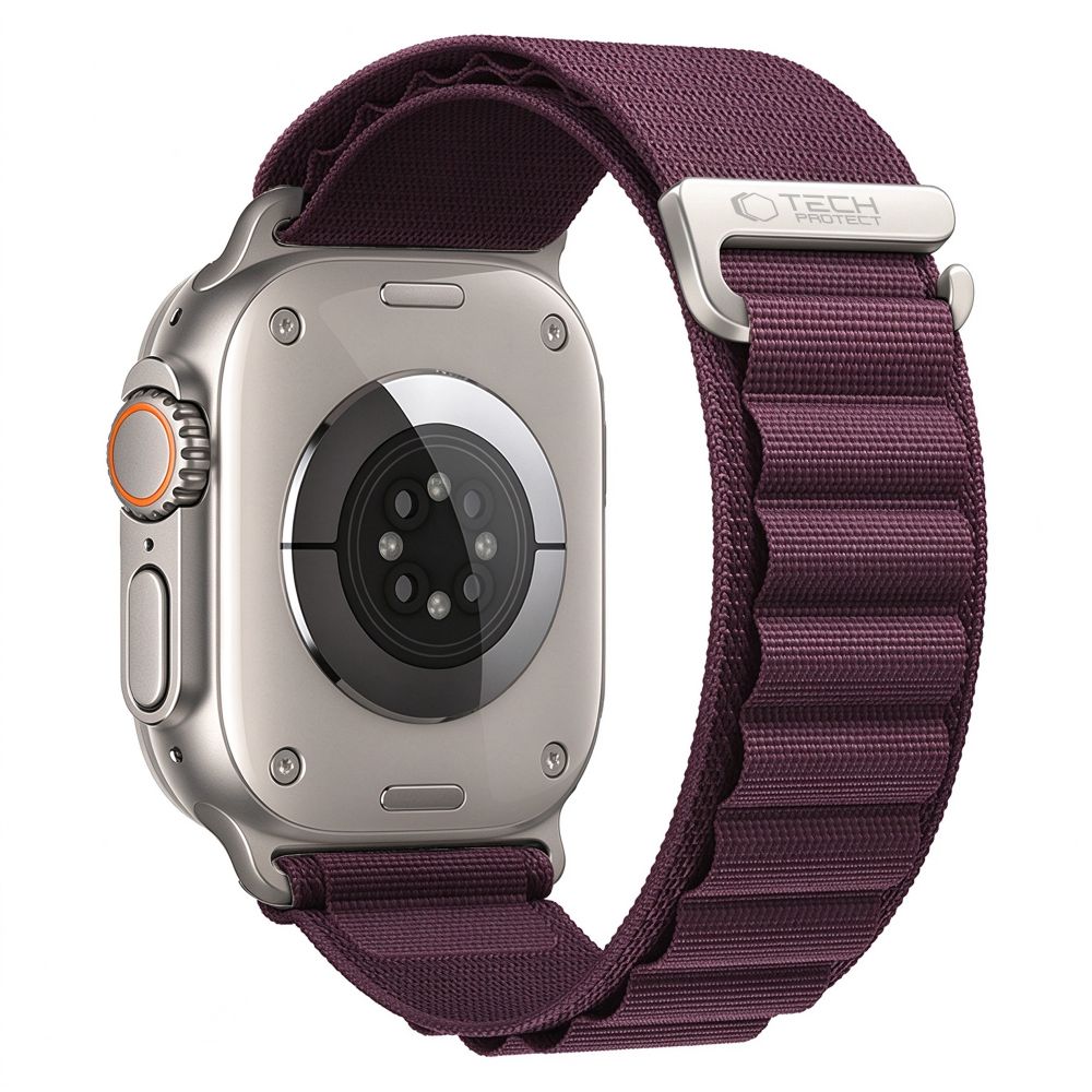 Armband für Apple Watch 49/46/45/44 mm, Tech Protect Nylon Pro, Burgunderrot (1/9)