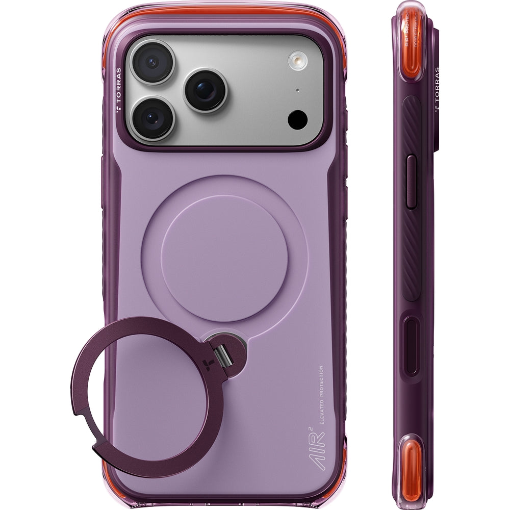 Handyhülle für iPhone 18 Pro / 17 Pro, Torras Ostand Q3 Air Pro mit MagSafe, Violett (1/6)