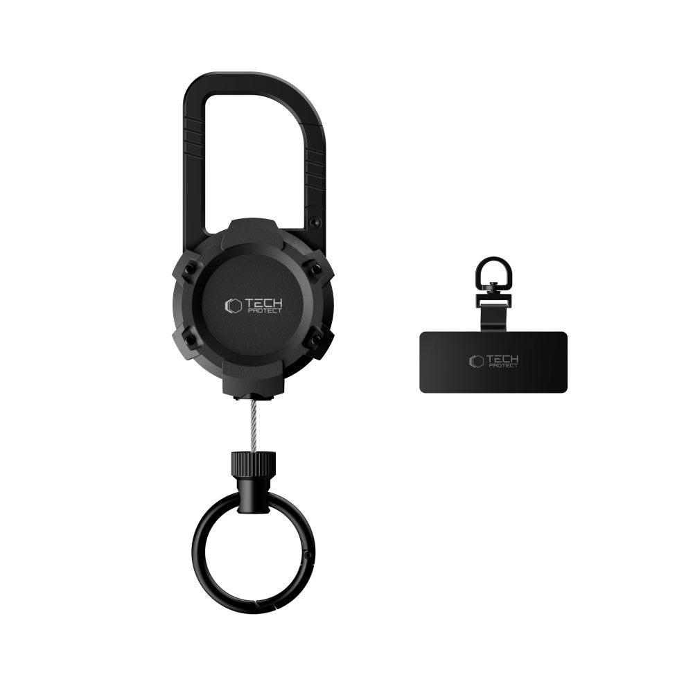 Anti-Diebstahl Handy Lanyard mit einziehbarem Seil, Tech-Protect ATH03 UrbanLoop, Schwarz (1/9)